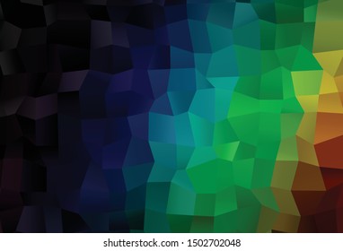 Dark Multicolor, Rainbow vector abstract polygonal cover. A vague abstract illustration with gradient. Completely new design for your business.