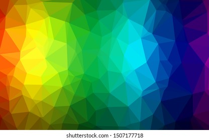 Dark Multicolor, Rainbow vector abstract polygonal layout. A completely new color illustration in a vague style. Completely new design for your business.