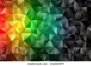 Dark Multicolor, Rainbow vector abstract polygonal texture. A completely new color illustration in a vague style. Template for your brand book.
