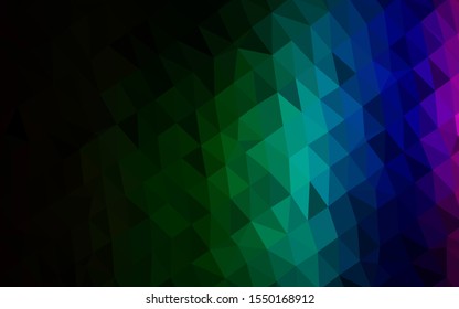 Dark Multicolor, Rainbow vector abstract mosaic pattern. Shining colored illustration in a Brand new style. Template for a cell phone background.