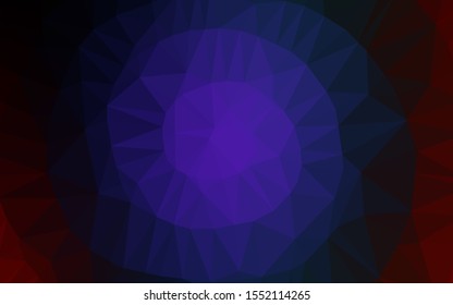 Dark Multicolor, Rainbow vector abstract mosaic background. Triangular geometric sample with gradient.  The polygonal design can be used for your web site.