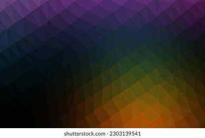 Dark Multicolor, Rainbow vector abstract polygonal cover. Geometric illustration in Origami style with gradient. Completely new design for your business.