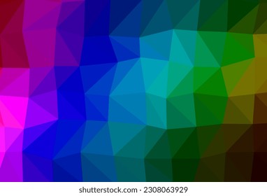 Dark Multicolor, Rainbow vector abstract mosaic backdrop. Colorful illustration in abstract style with gradient. Polygonal design for your web site.