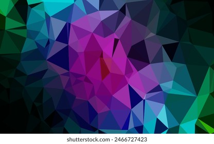 Dark Multicolor, Rainbow vector abstract polygonal texture. Modern geometrical abstract illustration with gradient. Completely new template for your business design.