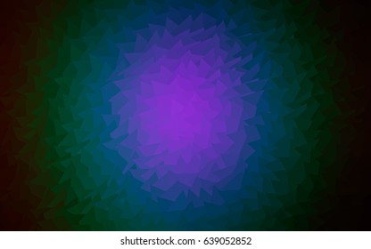 Dark Multicolor, Rainbow vector abstract colorful background, which consist of triangles. Pattern with colored triangles on white background.