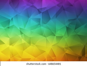 Dark Multicolor, Rainbow vector abstract polygonal pattern. Modern geometrical abstract illustration with gradient. The elegant pattern can be used as part of a brand book.