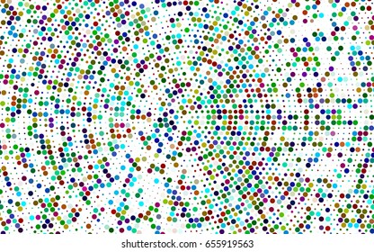 Dark Multicolor, Rainbow vector abstract pattern with circles. Geometry template for your business design. Background with colored spheres.