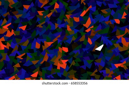Dark Multicolor, Rainbow vector abstract colorful background, which consist of triangles. Pattern with colored triangles on white background.
