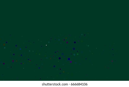 Dark Multicolor, Rainbow vector abstract pattern with circles. Geometry template for your business design. Background with colored spheres.