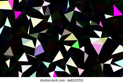 Dark Multicolor, Rainbow vector abstract polygonal template. Colorful abstract illustration with gradient. The best triangular design for your business.