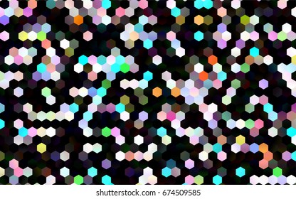 Dark Multicolor, Rainbow vector abstract textured polygonal background. Brand-new blurry hexagonal design. Pattern can be used for background.