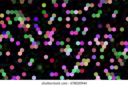 Dark Multicolor, Rainbow vector abstract textured polygonal background. Brand-new blurry hexagonal design. Pattern can be used for background.