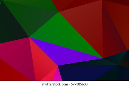 Dark Multicolor, Rainbow vector abstract polygonal pattern. Colorful abstract illustration with gradient. A completely new template for your business design.