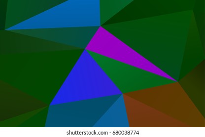 Dark Multicolor, Rainbow vector abstract polygonal background. Shining illustration, which consist of triangles. A completely new design for your business.