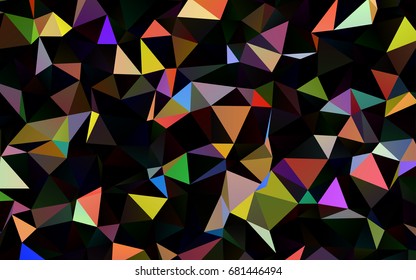 Dark Multicolor, Rainbow vector abstract polygonal template. Shining illustration, which consist of triangles. The polygonal design can be used for your web site.