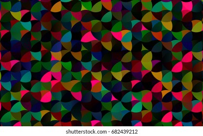 Dark Multicolor, Rainbow vector abstract pattern with circles. Geometry template for your business design. Background with colored spheres.