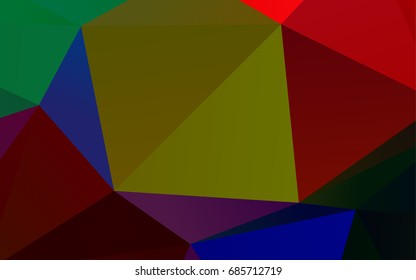 Dark Multicolor, Rainbow vector abstract mosaic template. Modern geometrical abstract illustration with gradient. The textured pattern can be used for background.