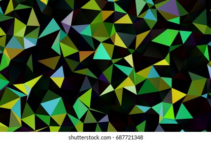 Dark Multicolor, Rainbow vector abstract polygonal background. A sample with polygonal shapes. The elegant pattern can be used as part of a brand book.