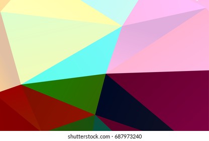Dark Multicolor, Rainbow vector abstract polygonal background. Colorful abstract illustration with gradient. The best triangular design for your business.