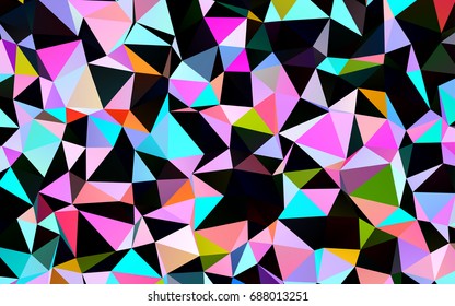 Dark Multicolor, Rainbow vector abstract polygonal template. Glitter abstract illustration with an elegant design. The template can be used as a background for cell phones.