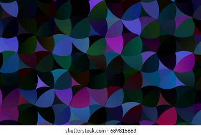 Dark Multicolor, Rainbow vector abstract pattern with circles. Geometry template for your business design. Background with colored spheres.
