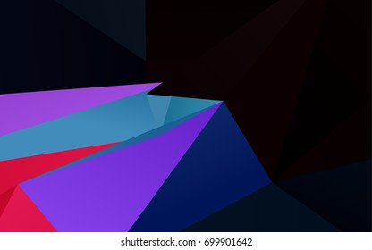 Dark Multicolor, Rainbow vector abstract mosaic background. Geometric illustration in Origami style with gradient.  The best triangular design for your business.