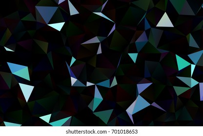Dark Multicolor, Rainbow vector abstract polygonal template. A vague abstract illustration with gradient. Brand-new design for your business.