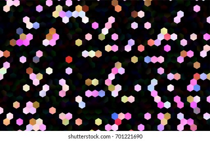 Dark Multicolor, Rainbow vector abstract textured polygonal background. Brand-new blurry hexagonal design. Pattern can be used for background.