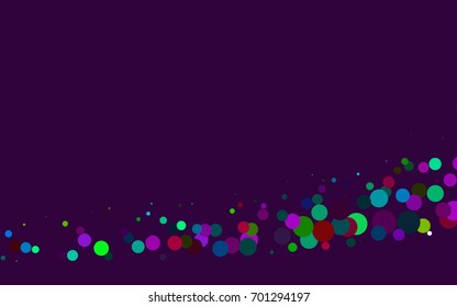 Dark Multicolor, Rainbow vector abstract pattern with circles. Geometry template for your business design. Background with colored spheres.