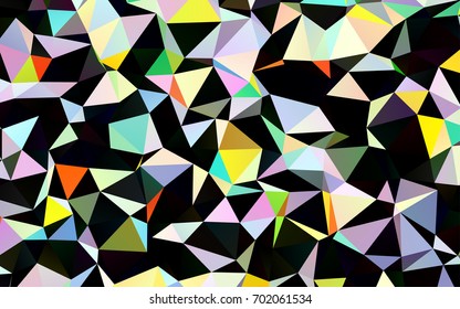 Dark Multicolor, Rainbow vector abstract polygonal background. Glitter abstract illustration with an elegant design. The elegant pattern can be used as part of a brand book.