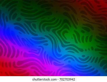 Dark Multicolor, Rainbow vector abstract doodle background. Doodles on blurred abstract background with gradient. The pattern can be used for coloring books and pages for kids.