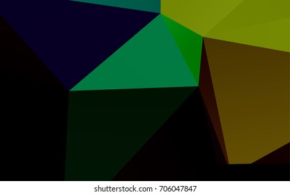 Dark Multicolor, Rainbow vector abstract mosaic pattern. A sample with polygonal shapes. The elegant pattern can be used as part of a brand book.