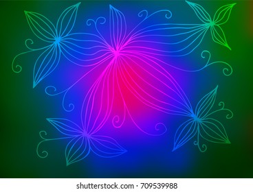Dark Multicolor, Rainbow vector abstract doodle background. Decorative shining illustration with doodles on abstract template. A completely new template for your business design.