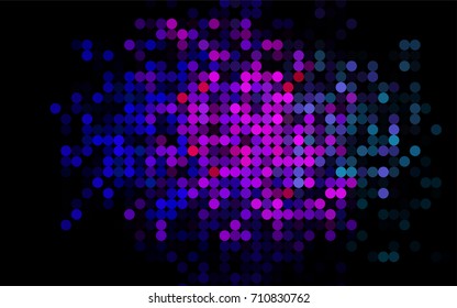 Dark Multicolor, Rainbow vector abstract pattern with circles. Geometry template for your business design. Background with colored spheres.