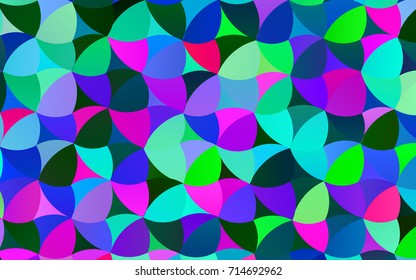 Dark Multicolor, Rainbow vector abstract pattern with circles. Geometry template for your business design. Background with colored spheres.