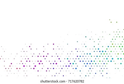 Dark Multicolor, Rainbow vector abstract pattern with circles. Geometry template for your business design. Background with colored spheres.