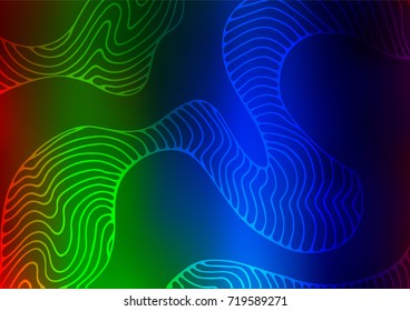 Dark Multicolor, Rainbow vector abstract doodle texture. Colorful abstract illustration with lines in Asian style. The template can be used as a background for cell phones.