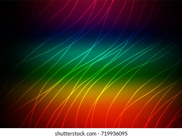 Dark Multicolor, Rainbow vector abstract doodle pattern. Colorful abstract illustration with lines in Asian style. The completely new template can be used for your brand book.