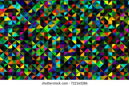 Dark Multicolor, Rainbow vector abstract mosaic background. Triangular geometric sample with gradient.  The elegant pattern can be used as part of a brand book.