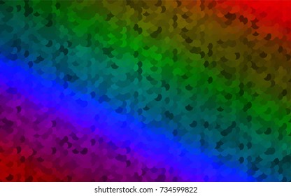 Dark Multicolor, Rainbow vector abstract pattern with circles. Geometry template for your business design. Background with colored spheres.