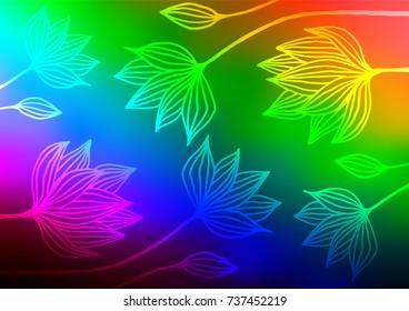 Dark Multicolor, Rainbow vector abstract doodle pattern. A vague abstract illustration with doodles in Indian style. A completely new template for your business design.