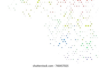 Dark Multicolor, Rainbow vector abstract pattern with circles. Geometry template for your business design. Background with colored spheres.