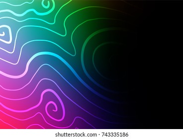 Dark Multicolor, Rainbow vector abstract doodle template. Geometric doodle illustration in Origami style with gradient. The best blurred design for your business.