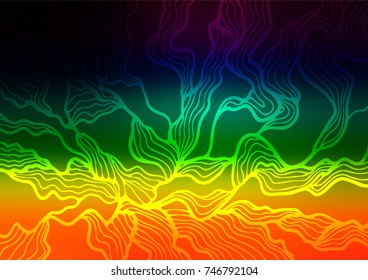 Dark Multicolor, Rainbow vector abstract doodle background. Brand-new colored illustration in blurry style with doodles. Hand painted design for web, leaflet, textile.