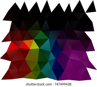 Dark Multicolor, Rainbow vector abstract mosaic background. Geometric illustration in Origami style with gradient.  The best triangular design for your business.