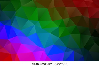 Dark Multicolor, Rainbow vector abstract mosaic background. Creative illustration in halftone style with gradient. A new texture for your design.