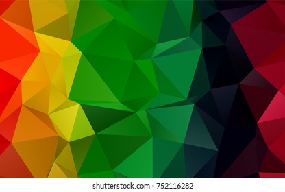 Dark Multicolor, Rainbow vector abstract polygonal template. Brand-new colored illustration in blurry style with gradient. The best triangular design for your business.
