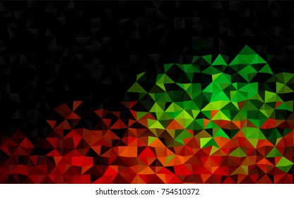 Dark Multicolor, Rainbow vector abstract polygonal background. Geometric illustration in Origami style with gradient.  A new texture for your design.