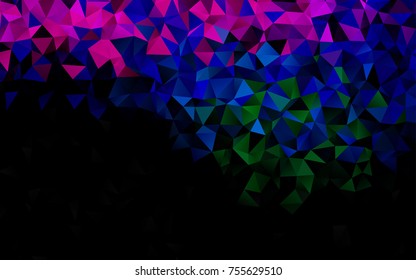 Dark Multicolor, Rainbow vector abstract mosaic template. An elegant bright illustration with gradient. The template can be used as a background for cell phones.
