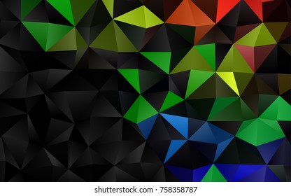 Dark Multicolor, Rainbow vector abstract polygonal template. Colorful illustration in abstract style with gradient. The completely new template can be used for your brand book.
